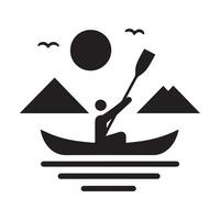Creative Paddle Boat Silhouettes for Digital Graphics and Social Media vector