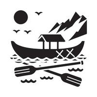 High-Quality Paddle Boat Silhouette Vectors for Outdoor Event Graphics