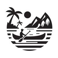 reative Paddle Boat Silhouettes for Event Invitations and Design vector