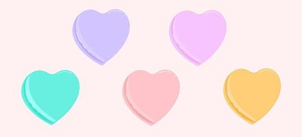 Valentine heart shaped candies. Empty design vector