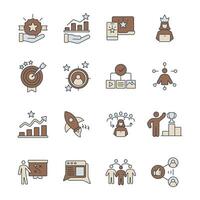 Community Manager activities icons set . vector