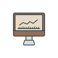 Monitoring icons symbol elements vector