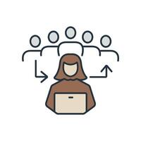 community connection icons symbol elements vector