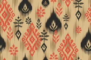 Seamless Ikat patterns blending tribal and Aztec geometric designs, perfect for graphic art and product design vector