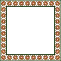 square colored ancient Russian ornament. Slavic rectangle, border, frame. . vector