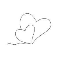 Love shape single-line art intricately captures the essence of love through a continuous, flowing line that seamlessly forms a hear depth, and unity of affection in its simplest yet most powerful form vector