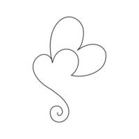 Love shape single-line art gracefully portrays the concept of love by using a single, uninterrupted line to create a heart. vector