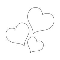 Love shape single-line art gracefully portrays the concept of love by using a single line. vector