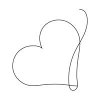 Love shape single-line art intricately captures the essence of love through a continuous vector