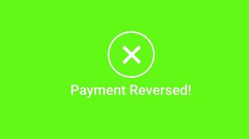 Payment Reversed Icon Animation, Green Screen Background, 2D Animation video