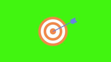An Arrow in the Center of a Target Icon Animation on a Green Background video