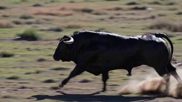 Running Bull Footage Capturing Dynamic Action in Natural Habitat video