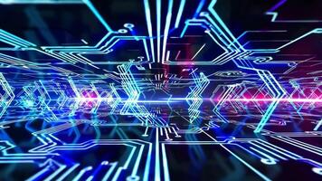 Futuristic Technology Scene Footage with Glowing Circuit Patterns video