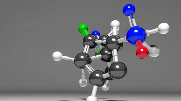 Molecular Structure Scene Showing Dynamic Interactions with Colorful Atoms Footage video