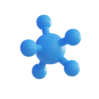 3D molecule structure 3d render icon isolated on transparent background png