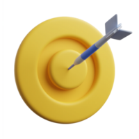 3D yellow target with arrow 3d render icon png