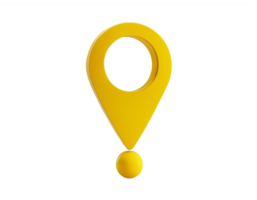 3D location icon with hollow center isolated on a transparent background png
