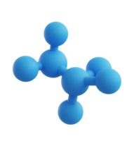 3D molecule structure isolated on transparent background png
