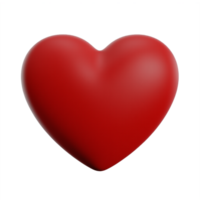 3D render red heart shape balloon icon on transparent background png