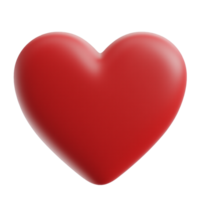 3D render red heart shape balloon png