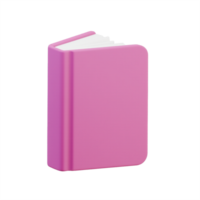3D pink book 3d render icon isolated on transparent background png