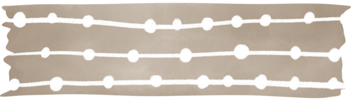 Washi tape with a minimalist watercolor pattern with horizontal white dots on a light brown background. Simple but elegant design. png