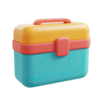 Colorful toolbox, 3D render, studio, website design png
