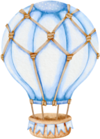 Blue Hot Air Balloons for Invitation Card and Nursery decoration png