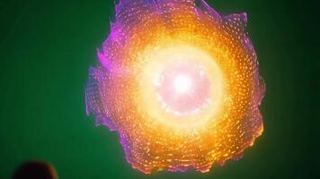 Glowing plasma ball rotating on green screen background video