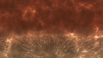 Orange-Gold Colored Background Animation of Moving Particles in the Form of Sun Rays. video