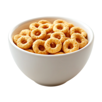 A bowl of cereal with rings in it png