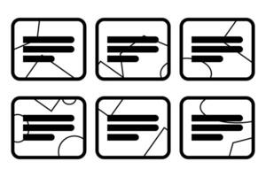 Bubble message line icon set. Pop-up message in modern style. Graphic web design element. vector