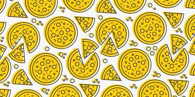 Pizza backdrop. Pizza slices pattern vector