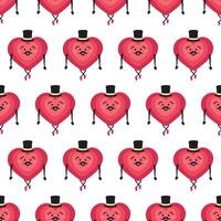 Charming Heart Themed Seamless Pattern Adorable Repeating vector