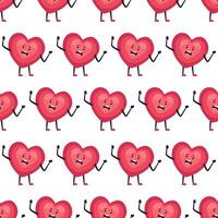Moody Sweet Heart Characters in a Seamless Repeating Pattern vector