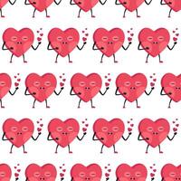 Cute Repeating Heart Mascot Pattern Perfect for Valentines Day vector