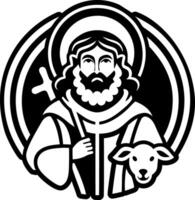 Good shepherd symbol icon in solid style vector