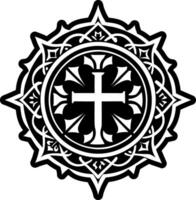 A filled style icon of station cross symbol vector