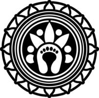 Buddha footprints symbol icon in solid style vector