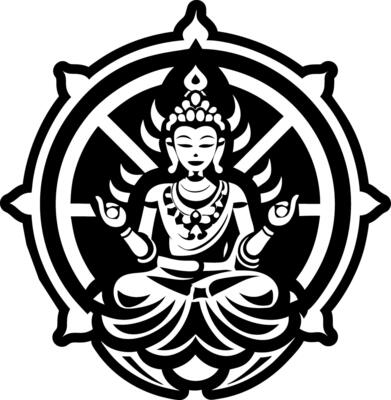Avalokiteshvara symbol icon in solid style