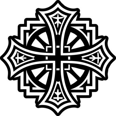 Religious cross symbol icon in solid style