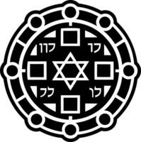 A filled style icon of hebrew calendar symbol vector