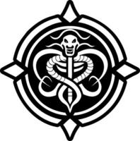 A solid style icon of snake god symbol vector