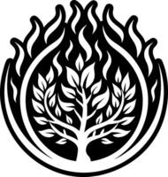Burning bush icon in glyph style vector