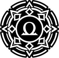 Omega symbol icon in glyph style vector