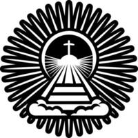 A glyph style icon of open heaven symbol vector