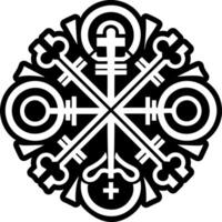 A solid style icon of cross sign symbol vector