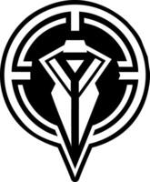 A glyph style icon of yad pointer symbol vector