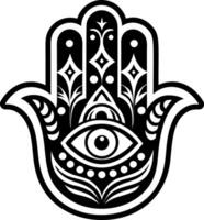 A solid style icon of hamsa hand symbol vector