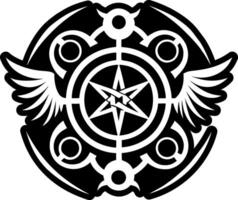 A glyph style icon of celestial beings symbol vector